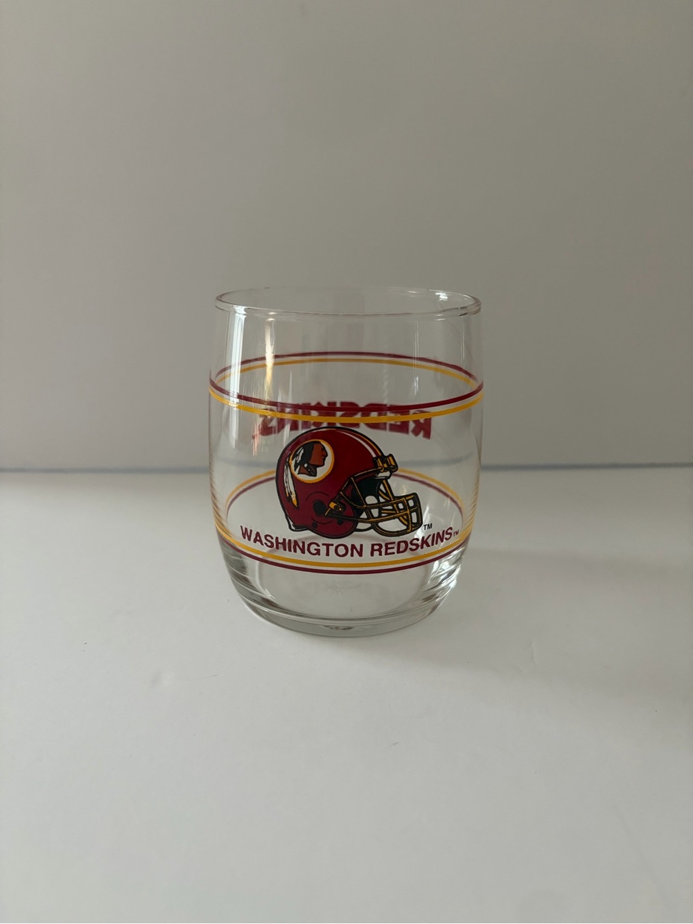 Vintage Washington redskins Libby glass tumbler NFL football logo Barware retro